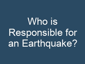 Who is Responsible for an Earthquake?