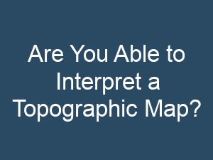 Are You Able to Interpret a Topographic Map?